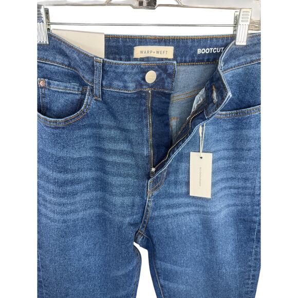 Warp + Weft Bootcut High Rise Jeans 26 Midtone Blue Denim RN149078 NWT 395230 - Picture 4 of 14